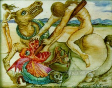 抽象的かつ装飾的 Painting - 聖ジョージとドラゴン シュルレアリスム